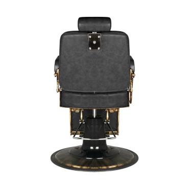 Gabbiano barber chair Boss Old Leather black — rear view