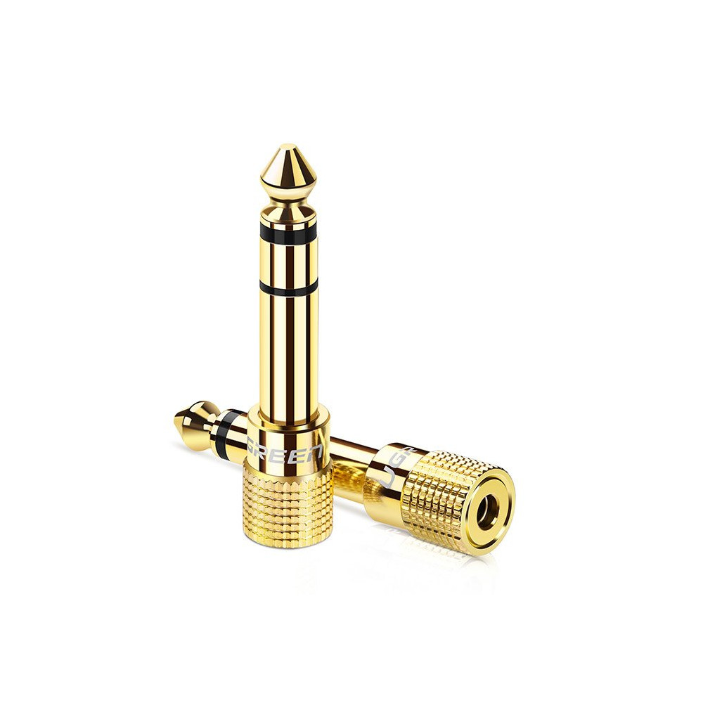 Adapter adapter 3,5 mm Mini Jack 6,3 mm Jack Gold
