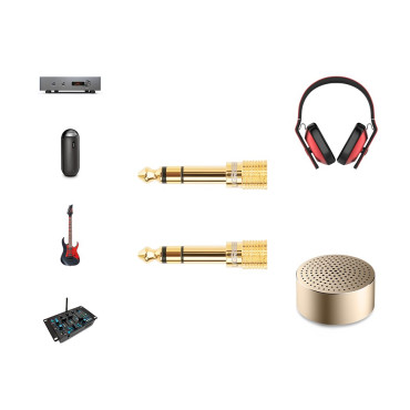 Adapteradapter med 3,5 mm minikontakt på 6,3 mm Jack Gold