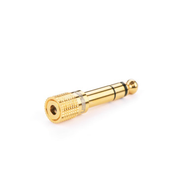 Adapteradapter med 3,5 mm minikontakt på 6,3 mm Jack Gold