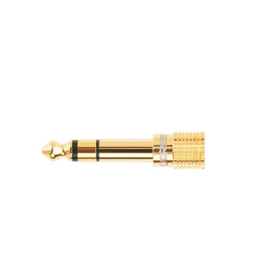 Adapteradapter med 3,5 mm minikontakt på 6,3 mm Jack Gold