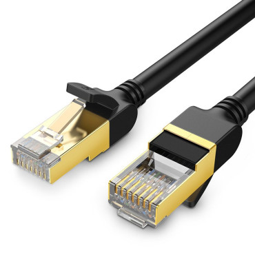 Kabelový kabel Patchcord Síť LAN RJ45 CAT 7 STP 10Gbps 2m černá