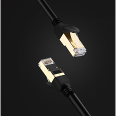 Kábel Kábel Patchcord Network LAN RJ45 CAT 7 STP 10GBPS 2M ČIERNY