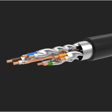 Cabo cabo patchcord rede lan rj45 gato 7 stp 10gbps 2m preto