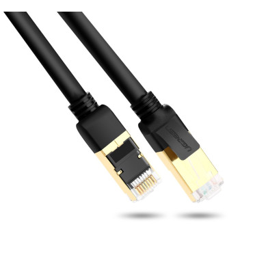 Kabeļu kabelis Patchcord tīkls LAN RJ45 CAT 7 STP 10Gbps 2m melns