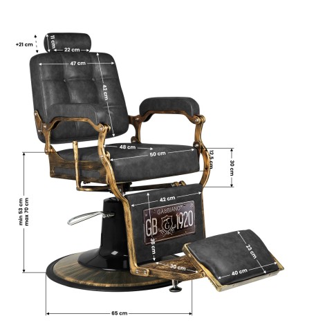 Gabbiano barber chair Boss Old Leather black