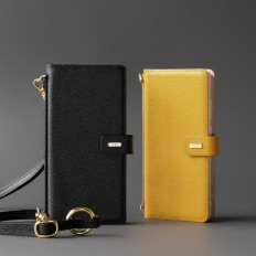 Skórzane etui z klapką i paskiem na ramię do telefonu Galaxy Note 20 czarny