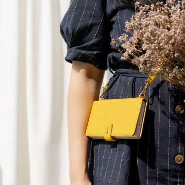 Leerkast met flap en schouderriem voor Galaxy Note 20 zwart