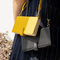 Δερμάτινη θήκη με πτερύγιο και ιμάντα ώμου για το Galaxy Note 20 Μαύρο