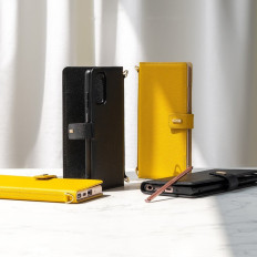 Lærveske med klaff og skulderrem for Galaxy Note 20 Svart