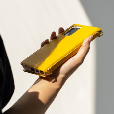 Ādas korpuss ar atloku un plecu siksnu Galaxy Note 20 Black