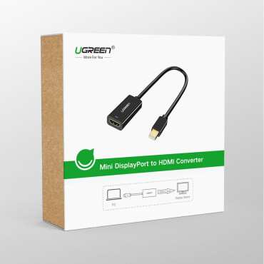 Adapter fhd mini displayport (man) på hdmi (kvinnlig) vit
