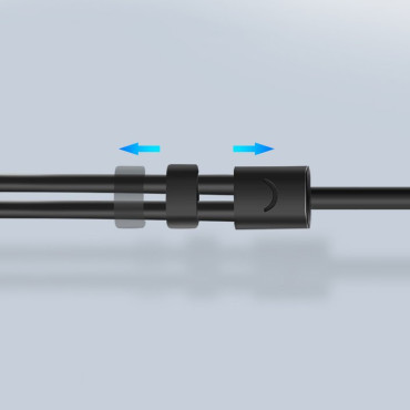 AUX izplatītāja adapteris 3,5 mm mini ligzda uz mikrofona un austiņām melnā krāsā