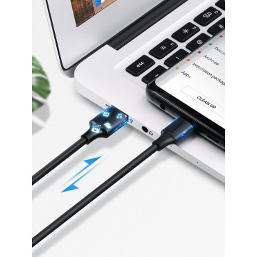 Izturīgs kabelis USB kabelis - USB-C 480 Mbps 3a 1.5m Black