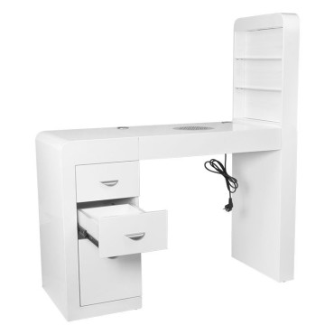 Bureau cosmétique 310 blanc orientation gauche — vue latérale