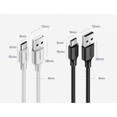 Izturīgs kabelis USB kabelis - USB-C 480 Mbps 3a 1.5m Black