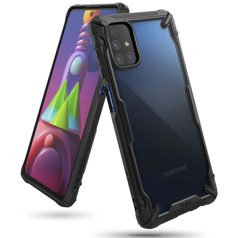 Durable Amplifiered Case för Galaxy M51 Fusion X Black Phone