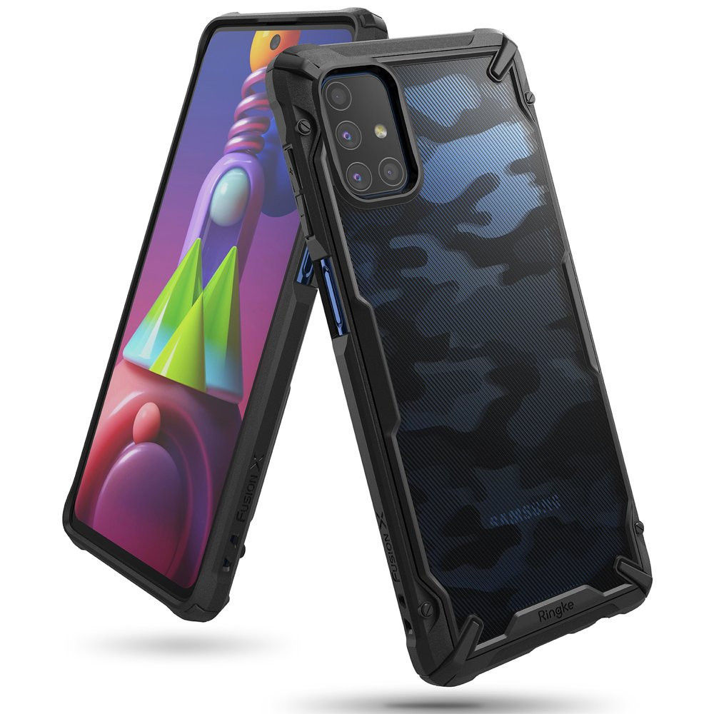 Odolný amplifikovaný prípad Galaxy M51 Fusion X Camo Black