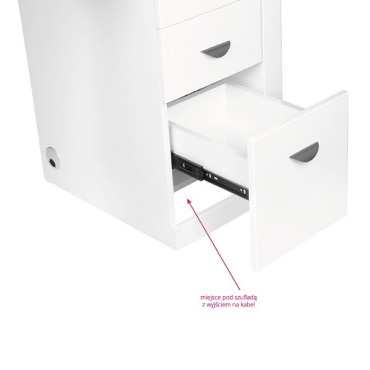 Cosmetic Desk 310 valkoinen vasen — sivu