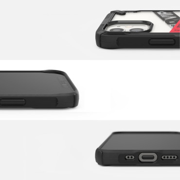 Bruņotie gadījumu pārklājumi ar iPhone 12 mini Fusion X Design Biļešu grupa Melns