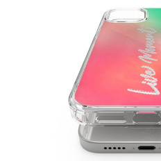 Obrnený kryt puzdra s gélom gél iPhone rám 12 Pro Max Fusion Design ružový-zelený