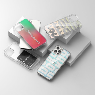 Obrnený kryt puzdra s gélom gél iPhone rám 12 Pro Max Fusion Design ružový-zelený
