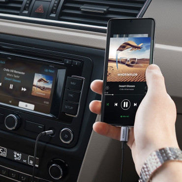 AUX AUX AUDIO AUDIO 3.5mm MINI JACK - USB-C per tablet 1M nero