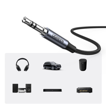 AUX AUX AUDIO KABELY 3.5mm Mini Jack - USB-C pre tablet 1m čierny