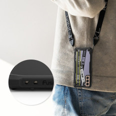 Bolsa de case bolsa com galáxia s21 + 5g fusion x design bilhete de banda preta
