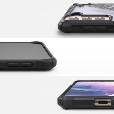 Oklepna torbica z Galaxy S21 + 5G Fusion X oblikovanje rutine črno