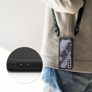 Pansarfodral påse med galax s21 + 5g fusion x design rutin svart