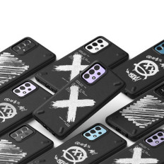 Izturīgs pastiprināts gadījums Galaxy A72 4G Onyx Paint Black