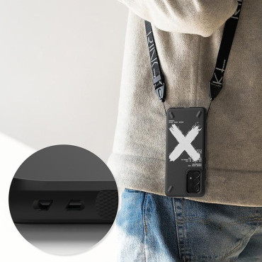 Patvarus amplifikuotas atvejis Galaxy A72 4G onyx dažų juoda