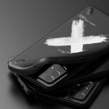 Caso amplificado durável para galáxia A72 4G ônix pintura preta