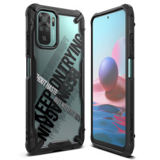 Pantserd Case Cover met Frame Xiaomi Redmi Note 10 / 10s Fusion X Design Cross Black