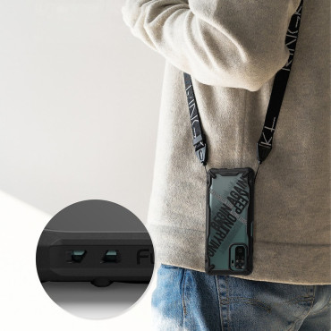 Armored Case Cover med ram Xiaomi RedMi Note 10 / 10s Fusion X Design Cross Black