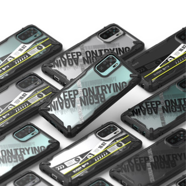Capa de caixa blindada com moldura Xiaomi Redmi nota 10 / 10s fusion x design transversal preto