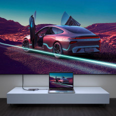 6in1 Multifunctionele USB-C HUB - 2x USB HDMI 4K SD en TF USB-C PD 100W GRIJS KAARTLEIDING