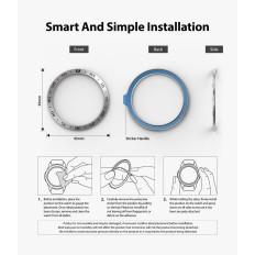 Anel de proteção de quadro para Galaxy Watch 3 45mm Bezel Styling Preto