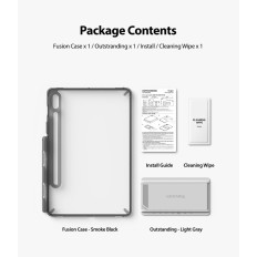 Starre Hülle mit Gelrahmen und Stand für Galaxy Tab S7 11 '' Fusion Combo Outstanding Grey