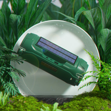 4W1 Brezžična povezava 5W Bluetooth 5.0 FM radio Solarna zelena svetilka