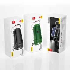 4W1 Trådløs 5W Bluetooth 5.0 FM Radio Solar Panel Grønn Lommelykt