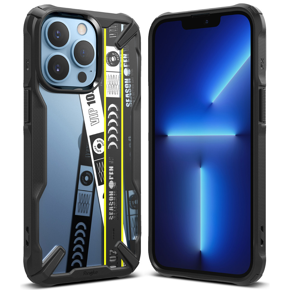 Gepantserde Case Cover met iPhone 13 Pro Fusion X Design Ticket Band Zwart Gepantserde Case Cover met iPhone 13 Pro Fusion X Design Ticket Band Zwart