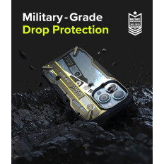 Panssaroitu kotelo, jossa on iPhone 13 Pro Fusion X Design Lippu Band Musta