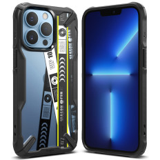 Oklepni pokrov s iPhone 13 PRO MAX FUSION X oblikovanje vozovnice Bank Black