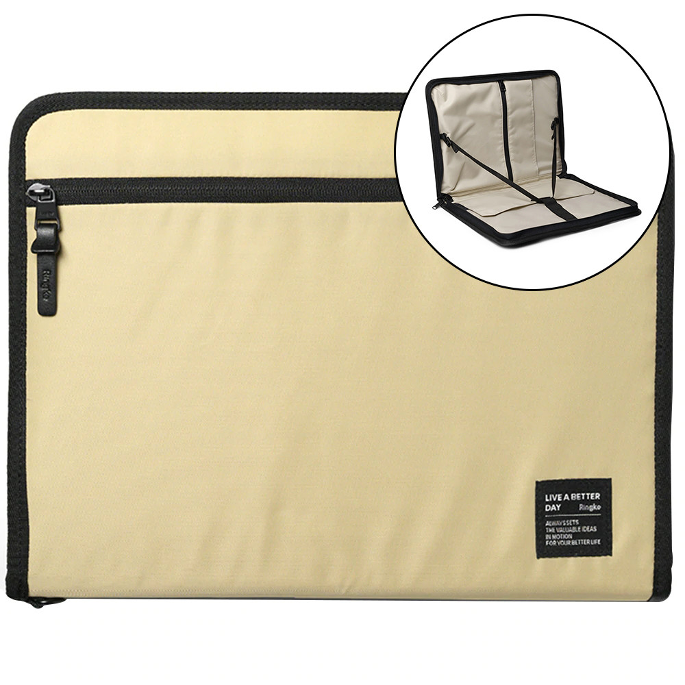 Case Sachet Bag Organizer for laptop tablet up to 13 '' Smart Zip Pouch Beige