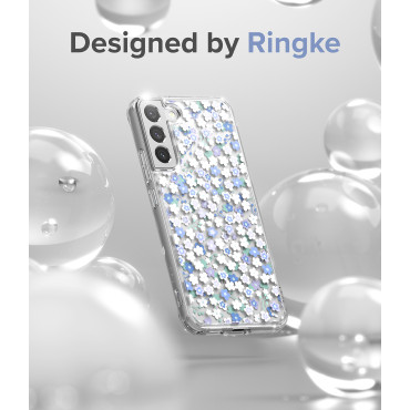 Oklepna torbica z gelom Galaxy S22 + Fusion Design cvetlični prozorni