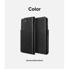 Ādas korpusa vāks ar atloku Galaxy S22 + Folio Paraksts Black