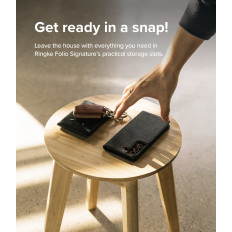 Ādas korpusa vāks ar atloku Galaxy S22 + Folio Paraksts Black