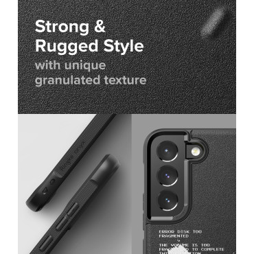 Caso durável Galaxy S22 + Design de Design de ONYX Preto